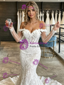 Sexy White Mermaid Lace Long Sleeve Wedding Dress