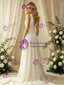 A-Line Ivory V-Neck Pleats Wedding Dress