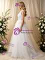 White Tulle Straps Beading Wedding Dress