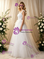 White Tulle Straps Beading Wedding Dress