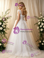 White Tulle Straps Beading Wedding Dress