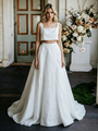 White Satin Straps Sleeveless Wedding Dress