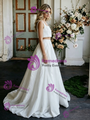 White Satin Straps Sleeveless Wedding Dress