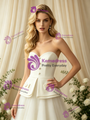 A-Line Ivory Tulle Strapless Bow Wedding Dress