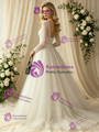 Long Sleeve Sequins V-neck Wedding Dress