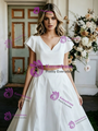 White Satin Two Piece Wedding Dress