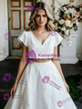 White Satin Two Piece Wedding Dress