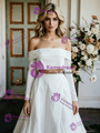 White Satin Two Piece Off The Shoulder Wedding Dress