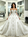 White Tulle Appliques Long Sleeve Quinceanera Dress