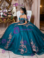 Blue Tulle Off the Shoulder Appliques Quinceanera Dress
