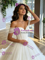 White Tulle Off the Shoulder Quinceanera Dress
