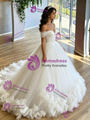 White Tulle Off the Shoulder Quinceanera Dress