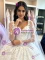 White Tulle Straps Appliques Quinceanera Dress