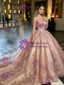 Ball Gown Tulle Strapless Quinceanera Dress