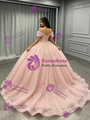 Pink Tulle Sequins Straps Appliques Quinceanera Dress