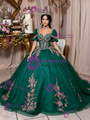 Green Tulle Short Sleeve Appliques Quinceanera Dress