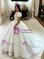 White Puff Sleeve Tulle Quinceanera Dress