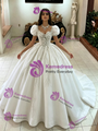 White Puff Sleeve Tulle Quinceanera Dress