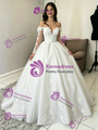 White Tulle Long Sleeve Appliques Quinceanera Dress