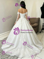 White Tulle Long Sleeve Appliques Quinceanera Dress