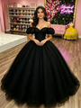 Black Tulle Off the Shoulder Quinceanera Dress