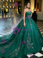 Green Tulle Strapless Quinceanera Dress