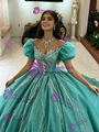 Sequins Puff Sleeve Quinceanera Dress