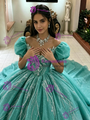 Sequins Puff Sleeve Quinceanera Dress