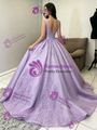 Purple Tulle Appliques Quinceanera Dress