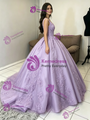 Purple Tulle Appliques Quinceanera Dress