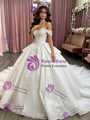 White Tulle Off the Shoulder Appliques Quinceanera Dress