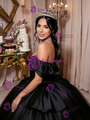 Black Tulle Off the Shoulder Quinceanera Dress