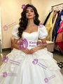 White Tulle Puff Sleeve Quinceanera Dress