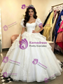 White Tulle Puff Sleeve Quinceanera Dress