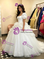 White Tulle Puff Sleeve Quinceanera Dress