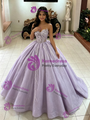 Purple Tulle Sequins Quinceanera Dress