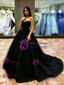 Black Tulle Strapless Quinceanera Dress