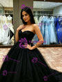 Black Tulle Strapless Quinceanera Dress