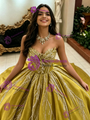 Green Tulle Strapless Sequins Quinceanera Dress