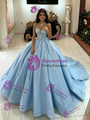 Blue Tulle Off the Shoulder Quinceanera Dress
