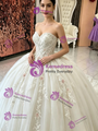 White Tulle Strapless Quinceanera Dress