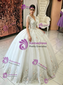 White Tulle Appliques Beading Quinceanera Dress