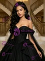 Black Tulle Off the Shoulder Quinceanera Dress