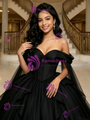 Black Tulle Off the Shoulder Quinceanera Dress