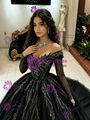 Black Tulle Off the Shoulder Quinceanera Dress