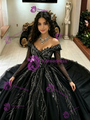 Black Tulle Off the Shoulder Quinceanera Dress