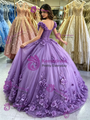 Purple Tulle Off the Shoulder Quinceanera Dress