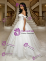 White Tulle Off the Shoulder Appliques Quinceanera Dress