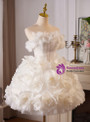 White Tulle Strapless 3D Flower Homecoming Dress