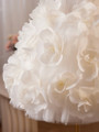 White Tulle Strapless 3D Flower Homecoming Dress